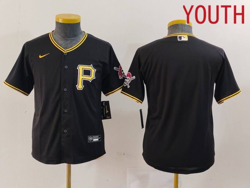 Youth Pittsburgh Pirates Blank Black Game 2024 Nike MLB Jersey style 1->youth mlb jersey->Youth Jersey